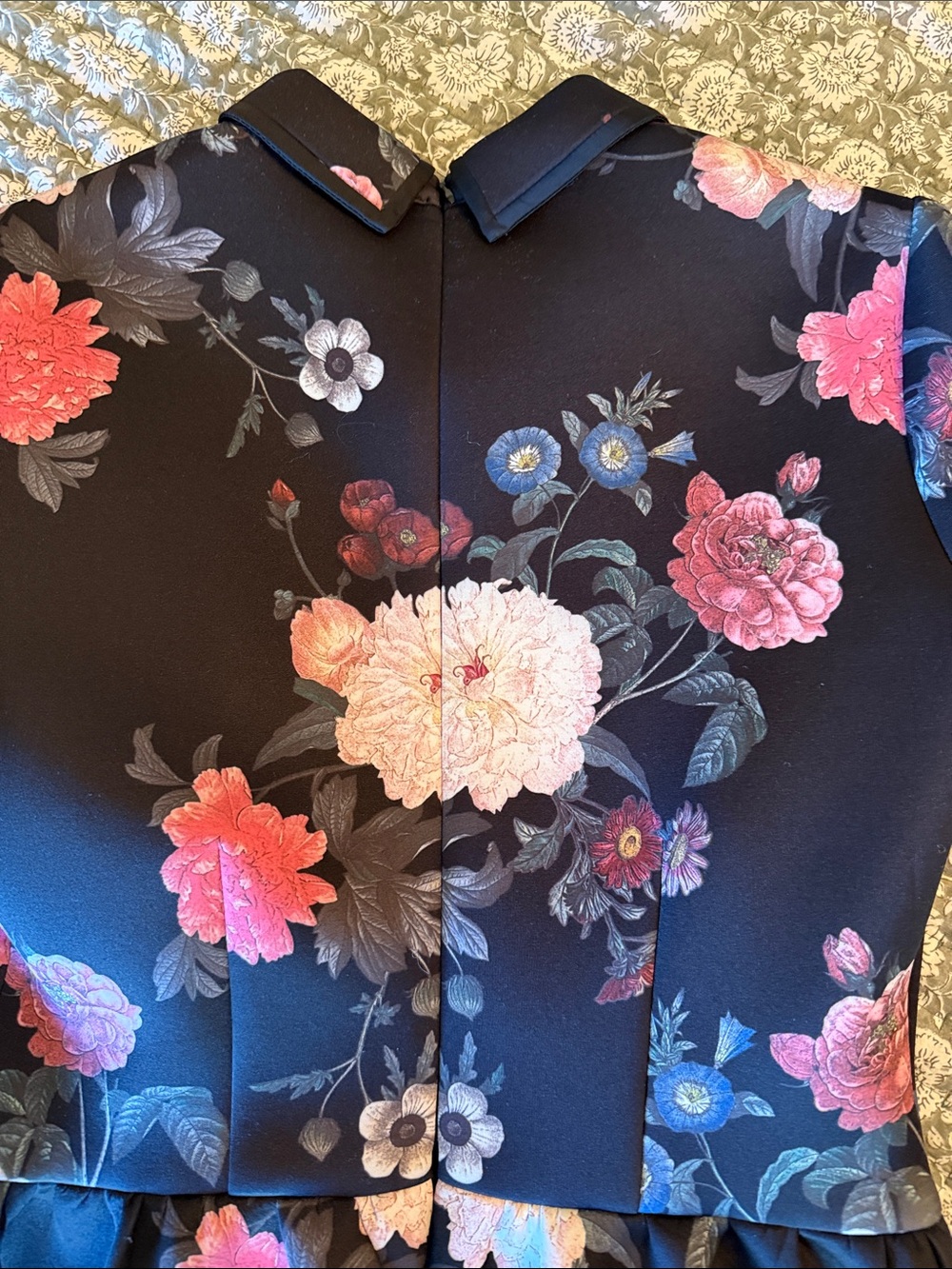 ERIN by Erin Fetherston Black Floral Long-Sleeve Fit & Flare‎ Dress - Picture 6 of 6